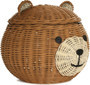 Handwoven Bear Head Wicker Shelf Organizer Decoration