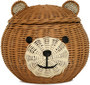 Handwoven Bear Head Wicker Shelf Organizer Decoration