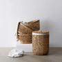 Handwoven Natural Bamboo Laundry Basket - Farmhouse Decor