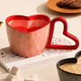 Heart Shaped Red Ceramic Coffee Mug for Valentine's Day Gifts