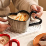 Heart Shaped Red Ceramic Coffee Mug for Valentine's Day Gifts