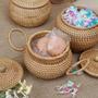 High Quality Rattan Storage Basket with Lid, Ideal for Kitchen and Home