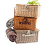 Insulated Willow Picnic Basket with Cooler Bag for 4 People