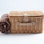 Insulated Willow Picnic Basket with Cooler Bag for 4 People