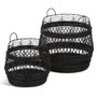 Large Black Wicker Laundry Basket | Handwoven Rattan Hamper for Clothes & Storage