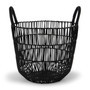 Large Black Wicker Laundry Basket | Handwoven Rattan Hamper for Clothes & Storage