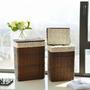 Large White Wicker Laundry Basket for Home Storage