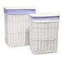 Large White Wicker Laundry Basket for Home Storage