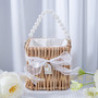 Luxury Small Round Rattan Basket with Fishtail Yarn for Women