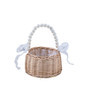 Luxury Small Round Rattan Basket with Fishtail Yarn for Women