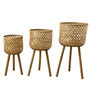 Modern Design Bamboo Flower Pot for Elegant Decor