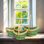 Natural Green Wicker Christmas Gift Baskets - Boat Shaped