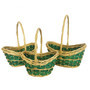 Natural Green Wicker Christmas Gift Baskets - Boat Shaped