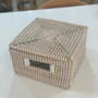 Natural Seagrass Storage Basket with Lid – Square Wicker Basket for Home Organization
