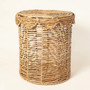 Natural Seagrass Storage Round Wicker Basket with Lid