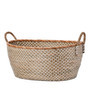 Natural White Seagrass Laundry Basket for Home Storage