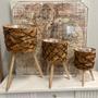 Natural Wicker Planter Stand Set for Indoor Spaces