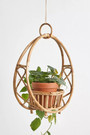 Natural Woven Rattan Hanging Flower Holder for Herbs and Ferns