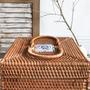 Personalized Rattan Storage Basket with Lid