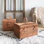 Personalized Rattan Storage Basket with Lid