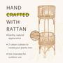 Rattan Wicker Basket Planter Stand for Home Decor