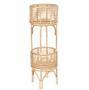 Rattan Wicker Basket Planter Stand for Home Decor