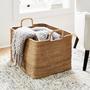 Rectangle Rattan Storage Basket with Lid for Home Organization