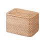 Rectangle Rattan Storage Basket with Lid for Home Organization