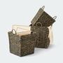 Rectangle Water Hyacinth Straw Fruit Baskets