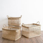 Rectangular Seagrass Storage Basket with Convenient Handles