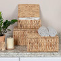 Rectangular Wicker Basket Set with Handles - 3 Sizes