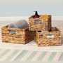 Rectangular Wicker Basket Set with Handles - 3 Sizes