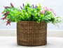 Round Brown Wicker Storage Basket for Indoor Plants