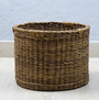 Round Brown Wicker Storage Basket for Indoor Plants