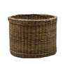 Round Brown Wicker Storage Basket for Indoor Plants