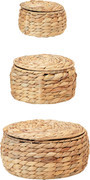 Round Wicker Baskets With Lid for Home Organization | Perfect for Farmhouse Decor