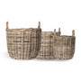 Round Wicker Rattan Water Hyacinth Baskets for Clothes Storage