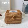 Rustic Mini Rattan Basket with Lid for Storage and Decor