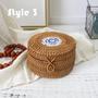 Rustic Mini Rattan Basket with Lid for Storage and Decor