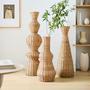 Rustic Wicker Floor Vases for Home Decor