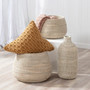 Set of 3 Large White Wicker Vases – Natural Seagrass Floor Vase for Home Decor