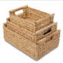 Set of 3 Water Hyacinth Storage Baskets for Organizing