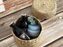 Small Round Seagrass Basket with Hinged Lid for Gifts