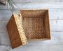 Sturdy Water Hyacinth Wicker Storage Basket with Lid