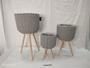 Stylish Cotton Rope Planter Basket with Wood Legs