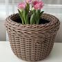 Stylish Rattan Planter Basket for Outdoor Plants