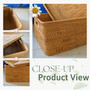 Stylish Rattan Rectangle Basket for Storage and Picnic