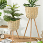 Stylish Woven Rattan Plant Stand for Indoor Decor