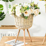 Stylish Woven Rattan Plant Stand for Indoor Decor