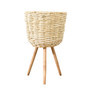 Stylish Woven Rattan Plant Stand for Indoor Decor